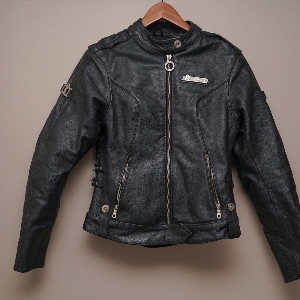 Women’s icon  leather motorcycle jacket